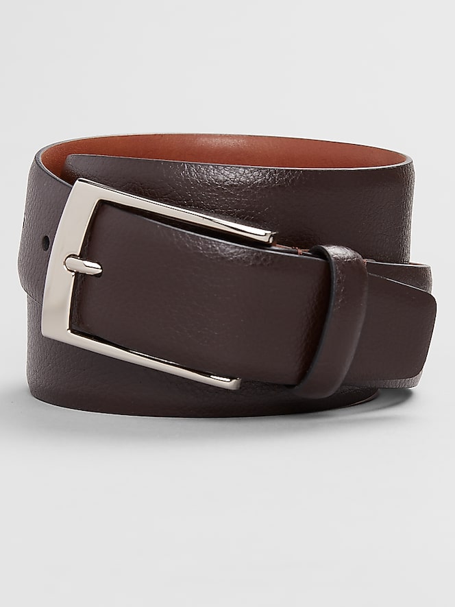 Joseph Abboud Feather Edge Pebbled Leather Belt