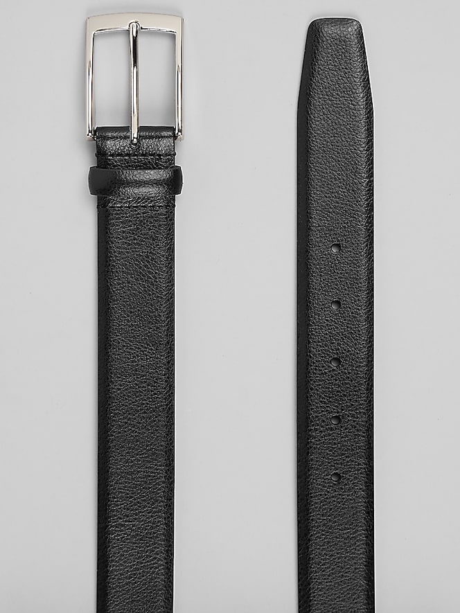 Joseph Abboud Feather Edge Pebbled Leather Belt