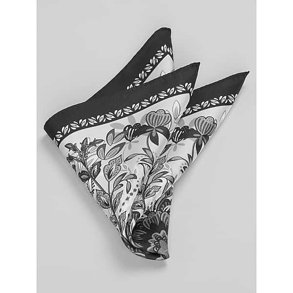 Joseph Abboud Men's Paisley Pocket Square Black - Size: One Size