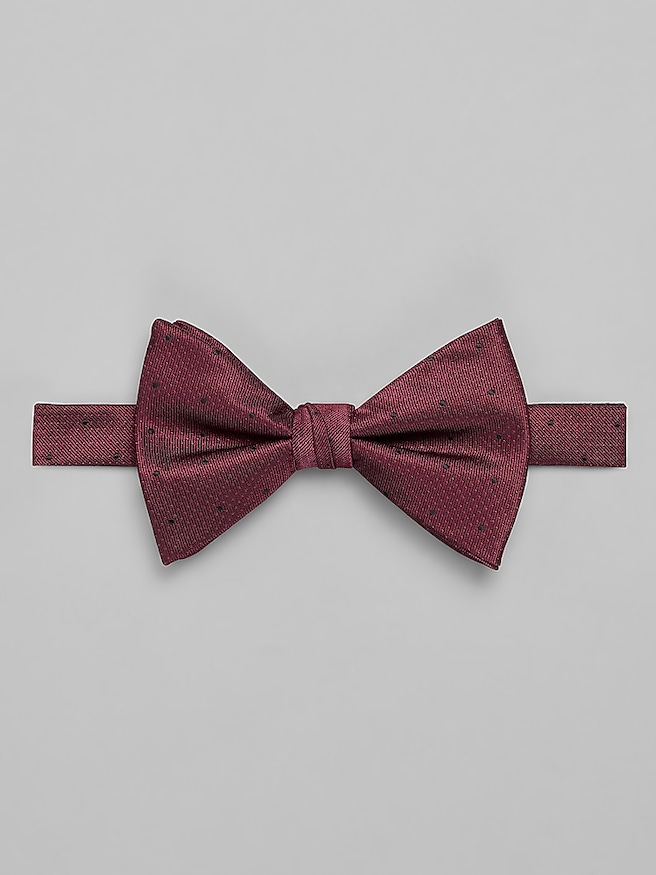 Calvin Klein Tonal Dot Pre-Tied Bow Tie Burgundy
