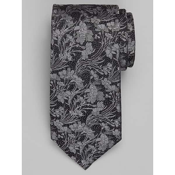 Joseph Abboud Men's Vineyard Floral Tie Charcoal - Size: One Size
