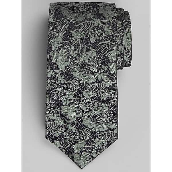 Joseph Abboud Big & Tall Men's Vineyard Floral Tie Green - Size: XLONG
