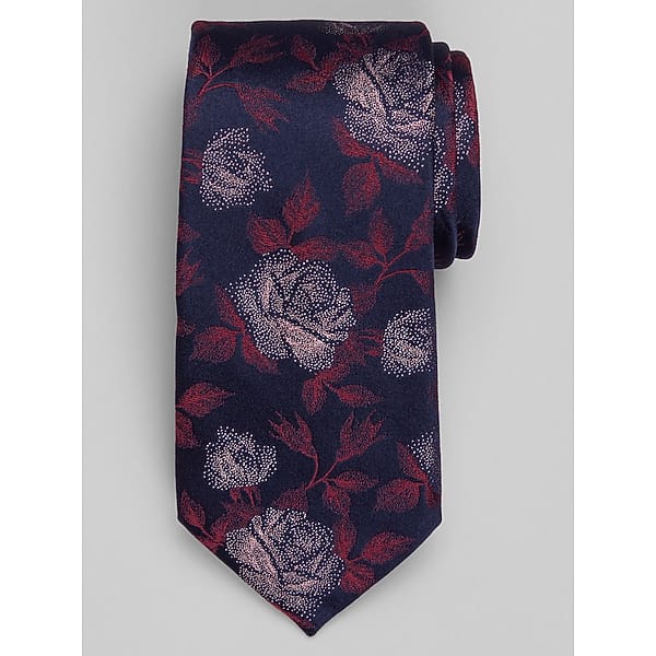Joseph Abboud Men's Pin Dot Floral Tie Red - Size: One Size