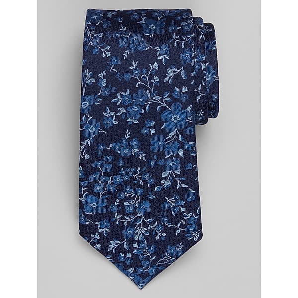 Joseph Abboud Big & Tall Men's Narrow Mini Floral Tie Navy - Size: XLONG