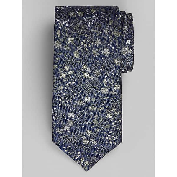 Joseph Abboud Big & Tall Men's Floral Sprigs Tie Green - Size: XLONG