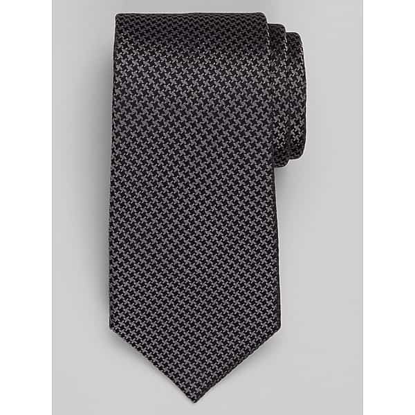 Joseph Abboud Men's Blurred Houndstooth Tie Black - Size: One Size