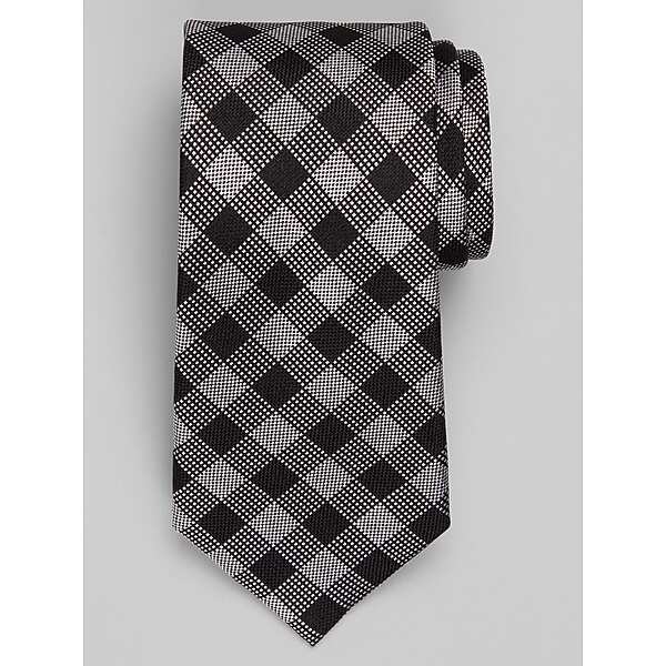 Joseph Abboud Men's Checked Dot Tie Black - Size: One Size