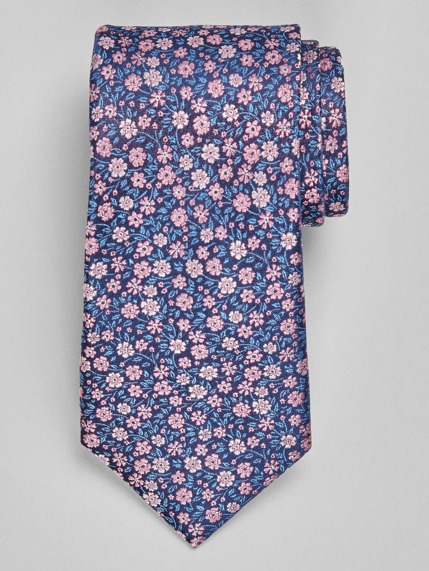 Joseph Abboud Ditsy Floral Tie, Orange - Big & Tall - Size: Xlong