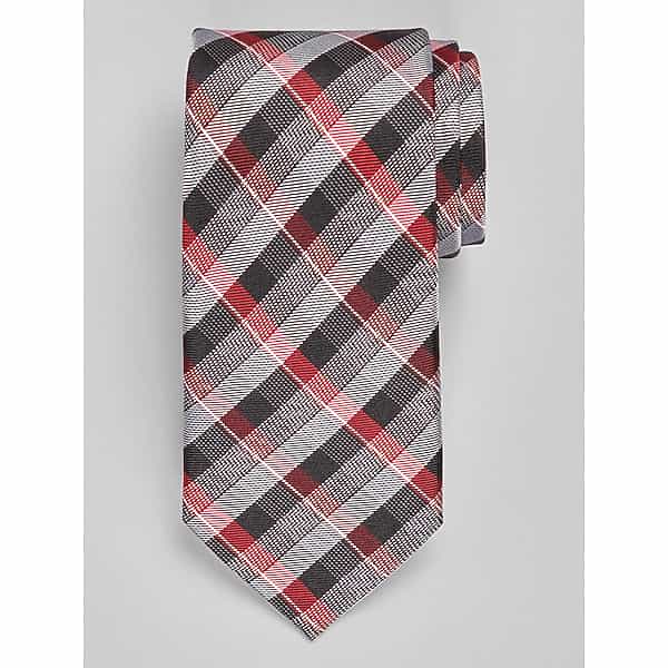 Joseph Abboud Men's Plaid Tie Red - Size: One Size