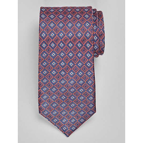 Joseph Abboud Men's Geometric Tie Orange - Size: One Size