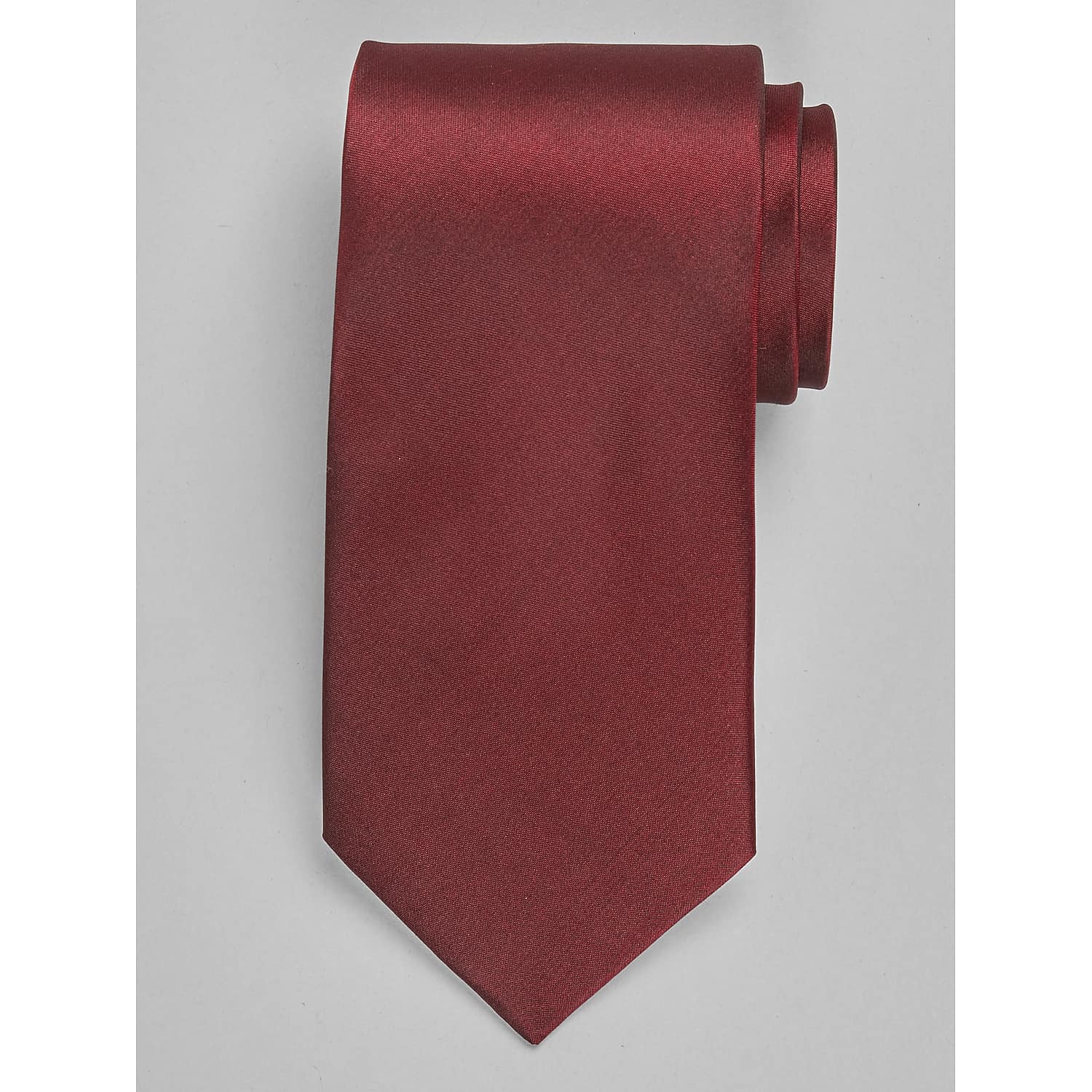 Joseph Abboud Dark Red Solid Silk Tie – Burgundy Maroon Men’s Necktie for Suits, Fall Weddings, Work and High Holidays
