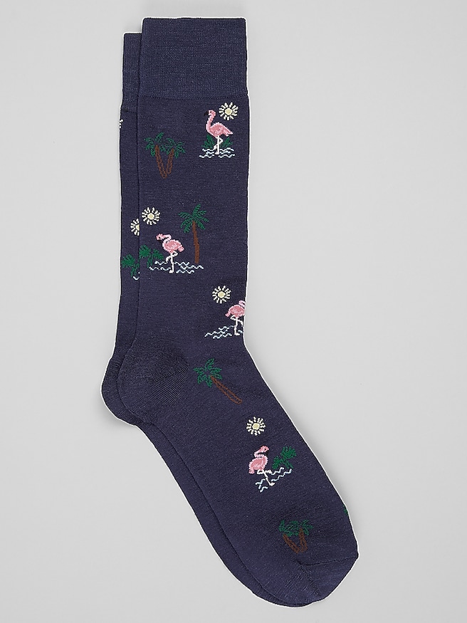 Men's Flamingo Socks, 1-Pair
