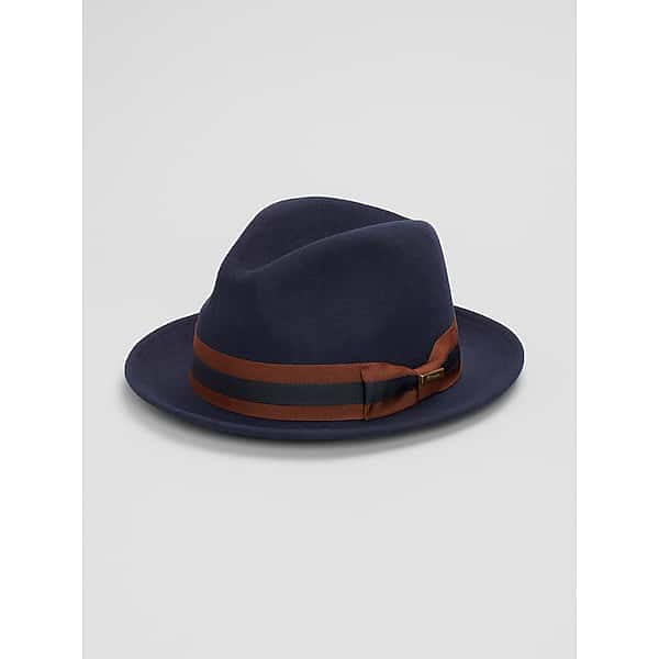 Biltmore Men's Pinch Front Fedora Hat Navy - Size: Medium