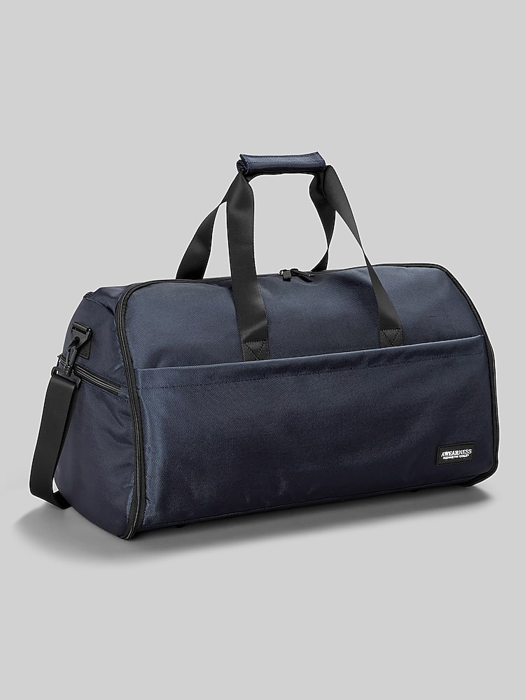 kenneth cole reaction men's travel bag Colombian Leather Duffle twill chevron quilted exterior and fully lined Travel Kit with 3-Piece Manicure
