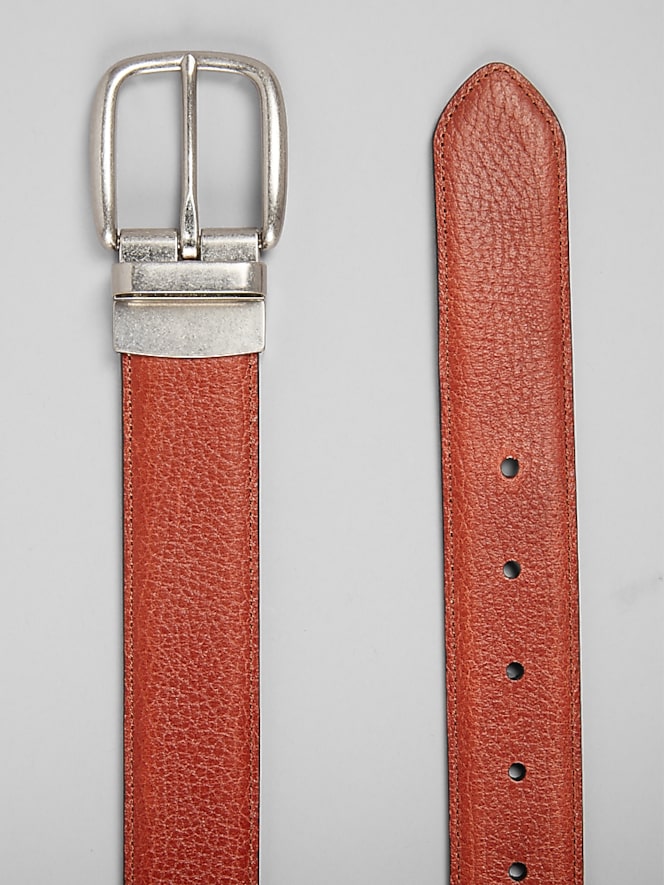 Joseph Abboud Reversible Pebbled Leather Belt, Brown - Image 2 of 3
