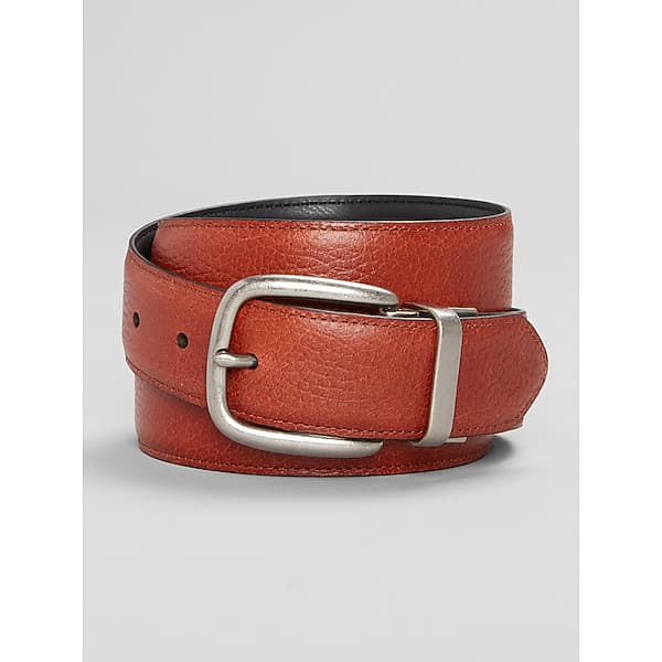 Joseph Abboud Men's Reversible Pebbled Leather Belt Brown - Size: 42 Waist