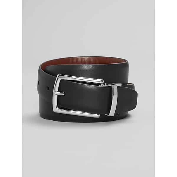 Joseph Abboud Men's Reversible Smooth Leather Belt Black - Size: 38 Waist