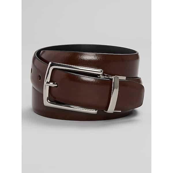 Joseph Abboud Men's Reversible Smooth Leather Belt Brown - Size: 34 Waist