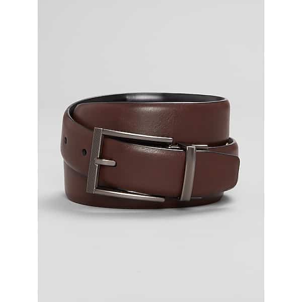 Awearness Kenneth Cole Men's Reversible Smooth Leather Belt Brown - Size: Large