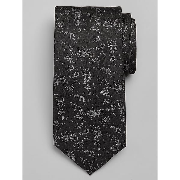 Calvin Klein Big & Tall Men's Ashmore Floral Tie Black - Size: XLONG