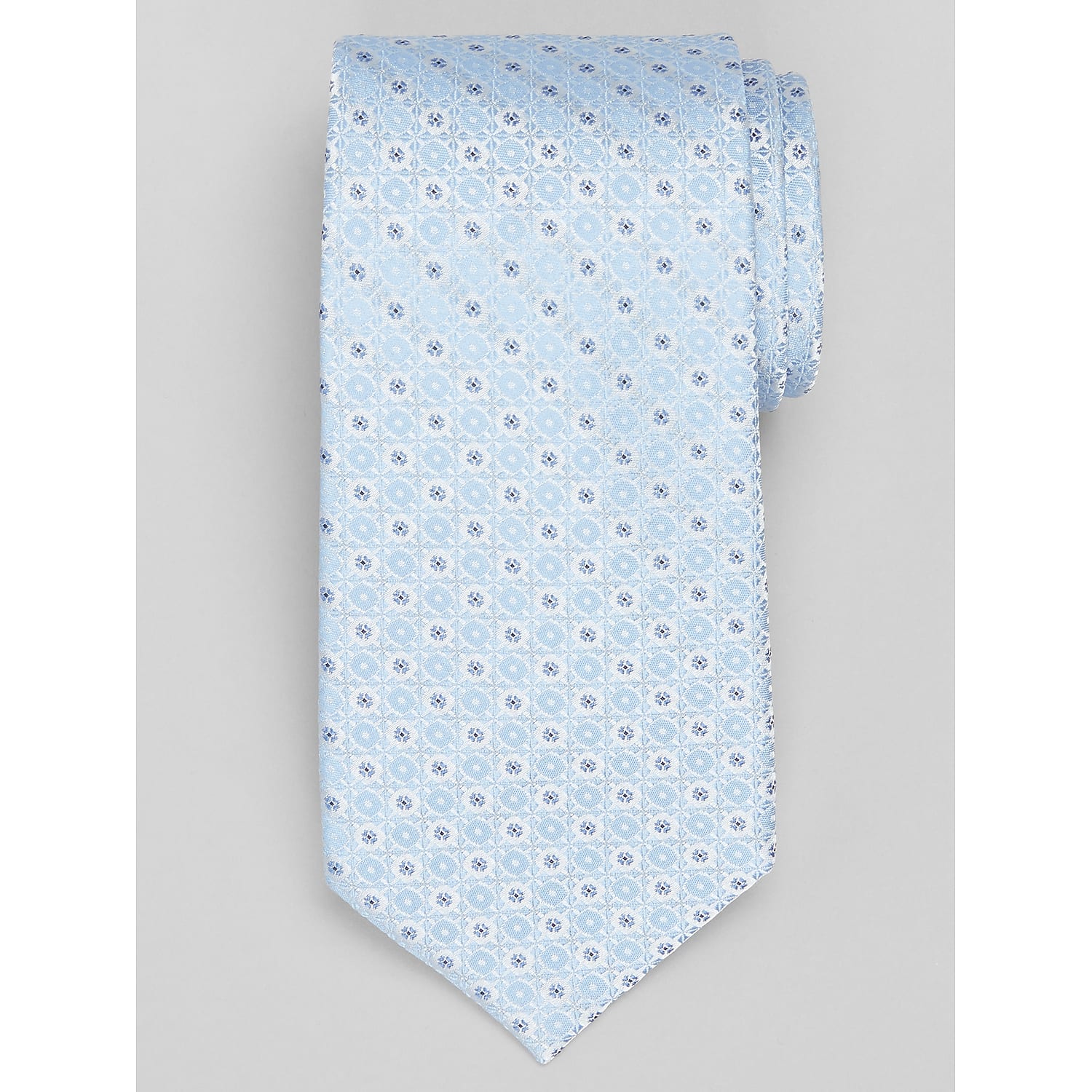 Calvin Klein Angelis Medallion Tie for Men in Blue, One Size – Silk Blend Dress Necktie for Suits and Formal Shirts