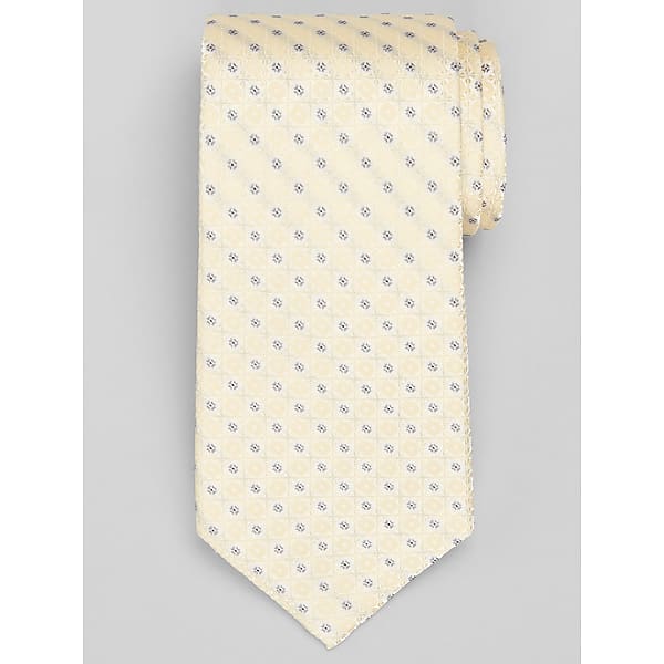 Calvin Klein Big & Tall Men's Angelis Medallion Tie Yellow - Size: XLONG
