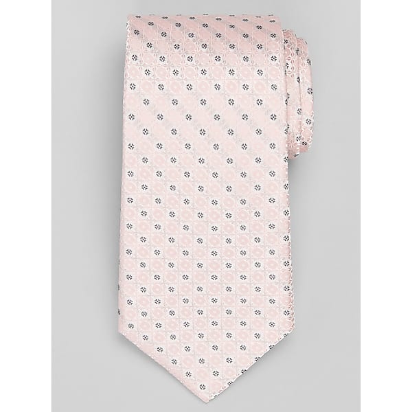 Calvin Klein Big & Tall Men's Angelis Medallion Tie Pink - Size: XLONG