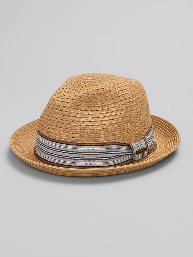 Biltmore Vented Crown Striped Band Fedora
