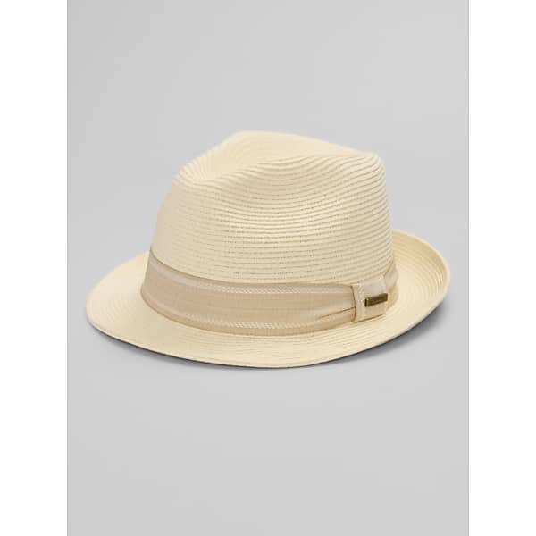 Biltmore Men's Light Band Fedora Hat Natural - Size: Large