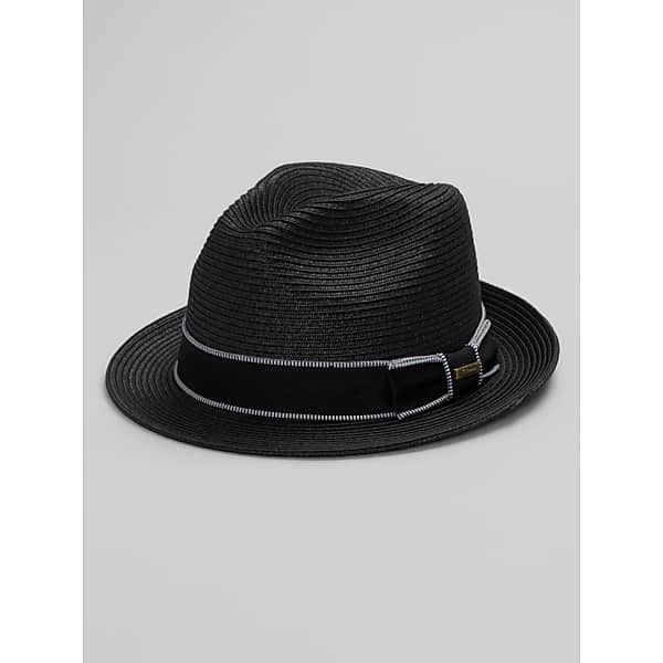 Biltmore Men's Ticking Band Fedora Hat Black -