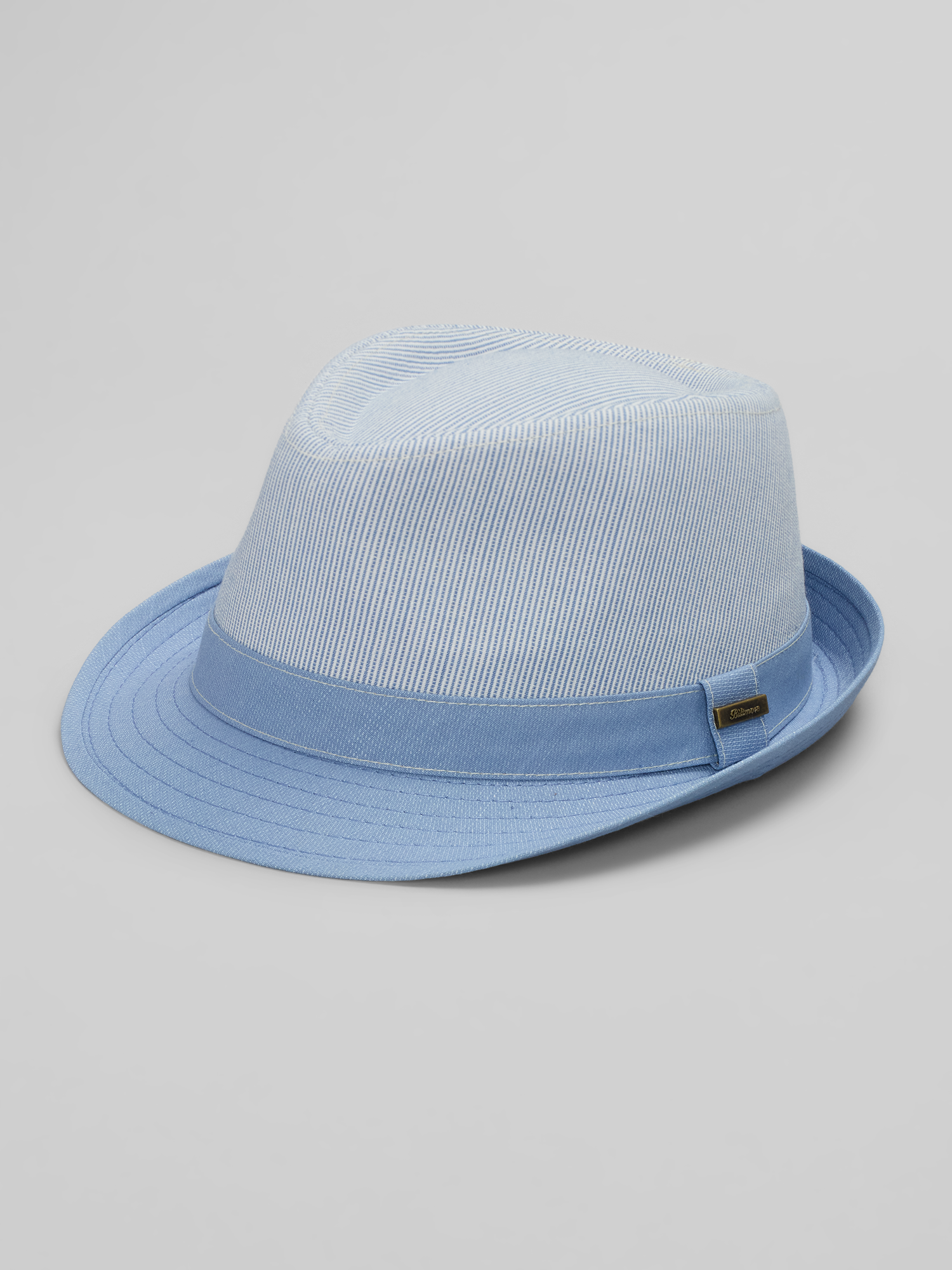 Pinstripe Linen-Blend Fedora