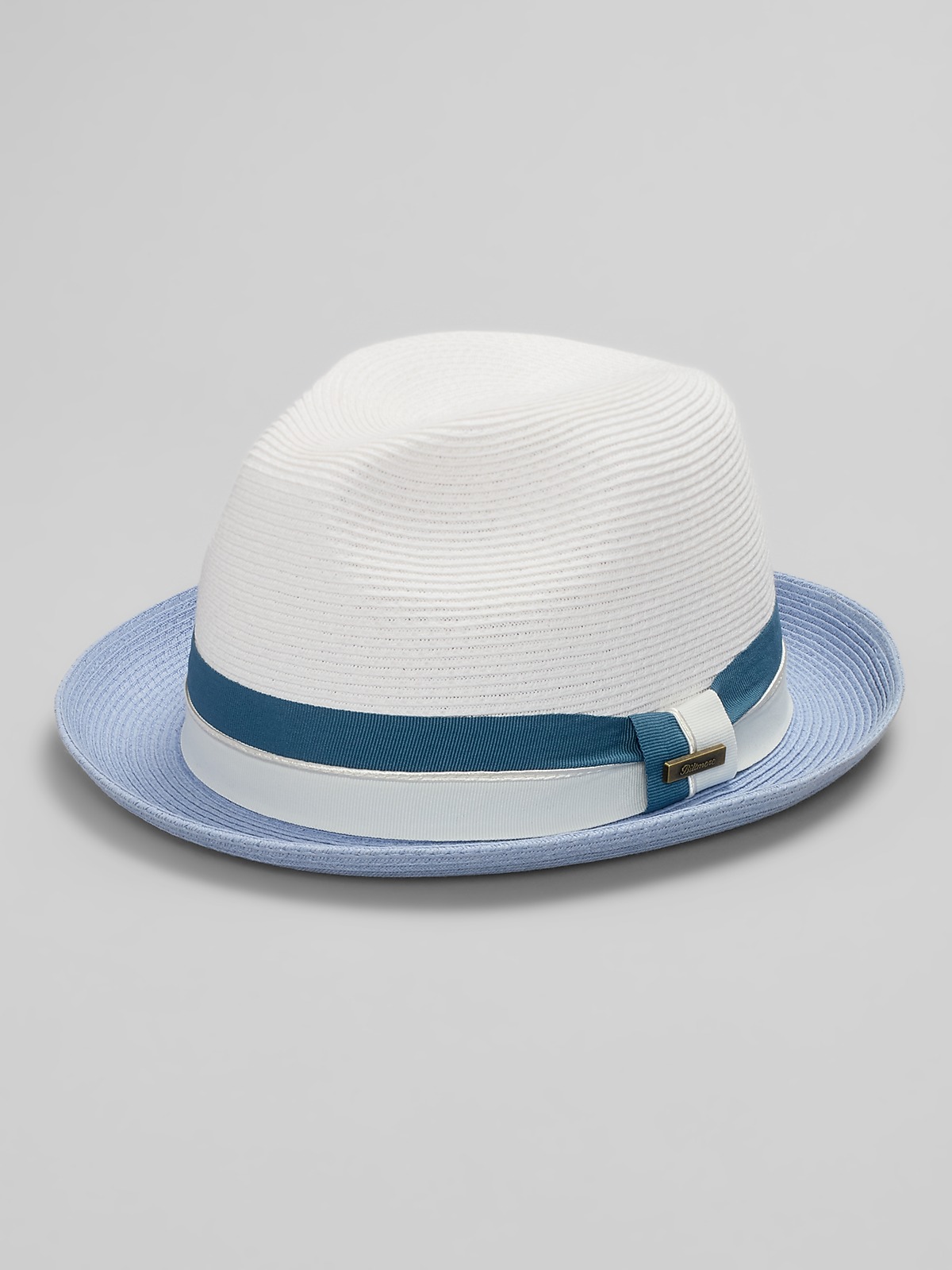 Biltmore Two-Tone Paper Braid Fedora, Blue | Hats | Men display picture 2