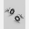 Pronto Uomo Octagon Fluted Black Border Cufflinks