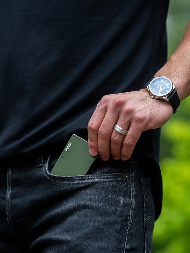Ridge Wallet Llc Minimalist Cash Strap Wallet, Matte Olive - Image 4 of 6