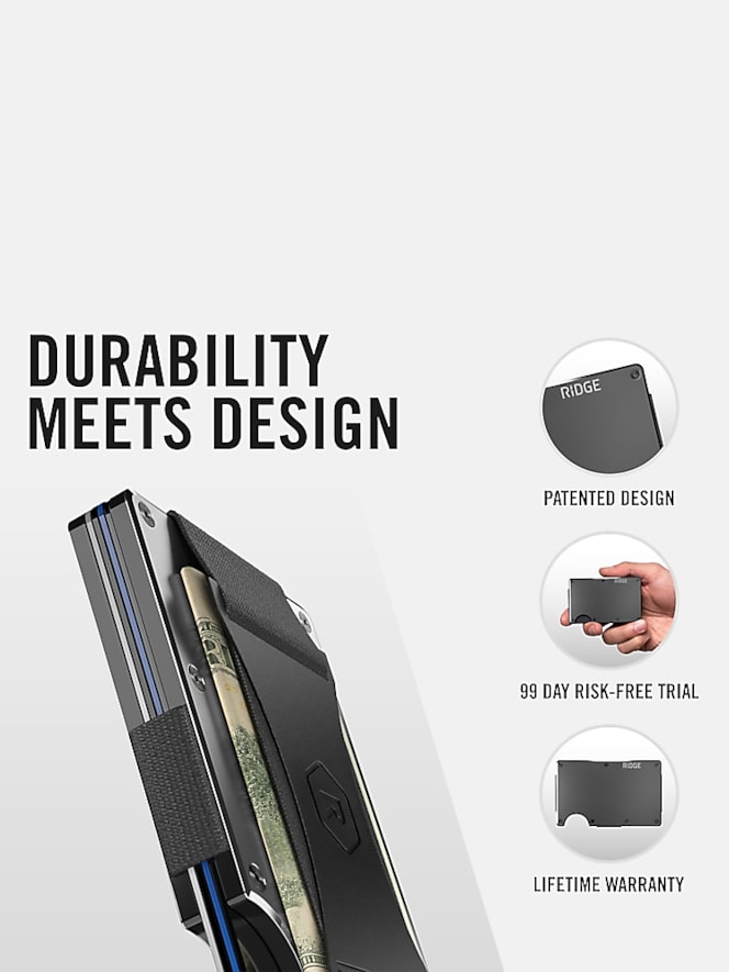 Ridge Wallet Llc Minimalist Cash Strap Wallet, Matte Olive - Image 5 of 6
