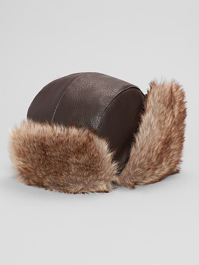 Biltmore Faux Leather Trapper Hat