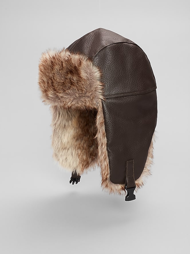 Biltmore Faux Leather Trapper Hat