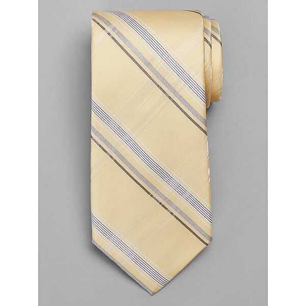 Calvin Klein Big & Tall Men's Gaze Plaid Tie Yellow - Size: XLONG