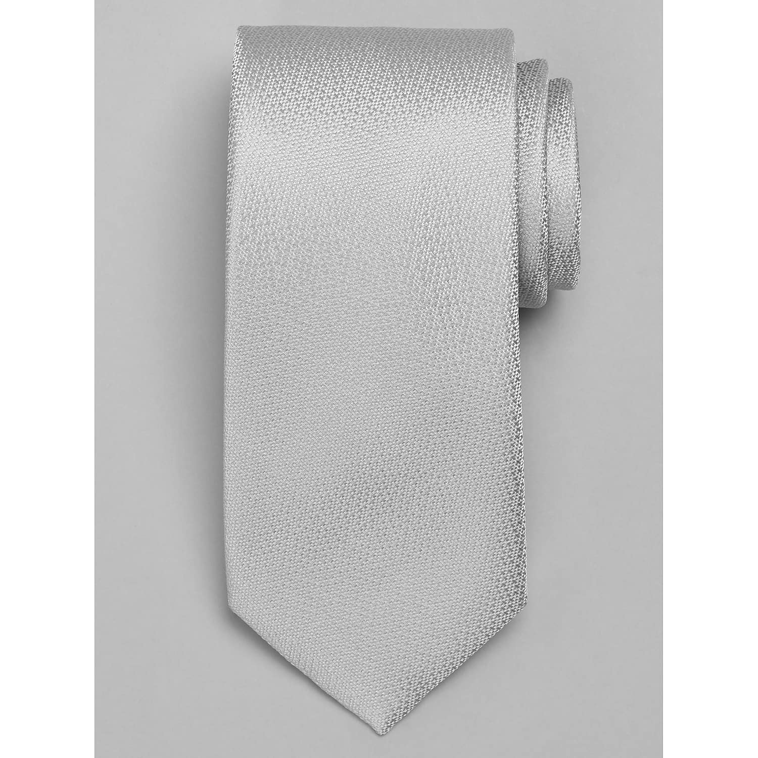 Calvin Klein Hart Silver Metallic Dot Pattern Tie for Men – Machine Washable Silk Blend Neck Tie, One Size