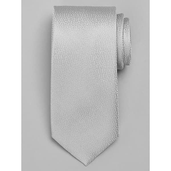 Calvin Klein Hart Silver Metallic Dot Pattern Tie for Men – Machine Washable Silk Blend Neck Tie, One Size