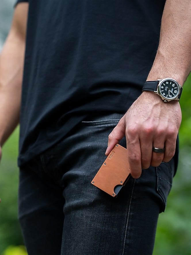 Ridge Wallet Llc 2.0 Tobacco Brown Leather Minimalist Cash Strap Wallet