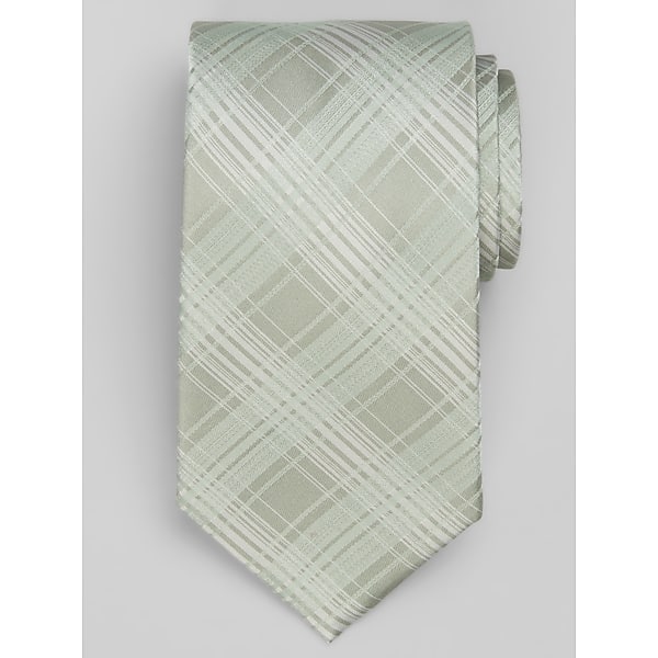 Calvin Klein Big & Tall Men's Plaid Tie Green - Size: XLONG