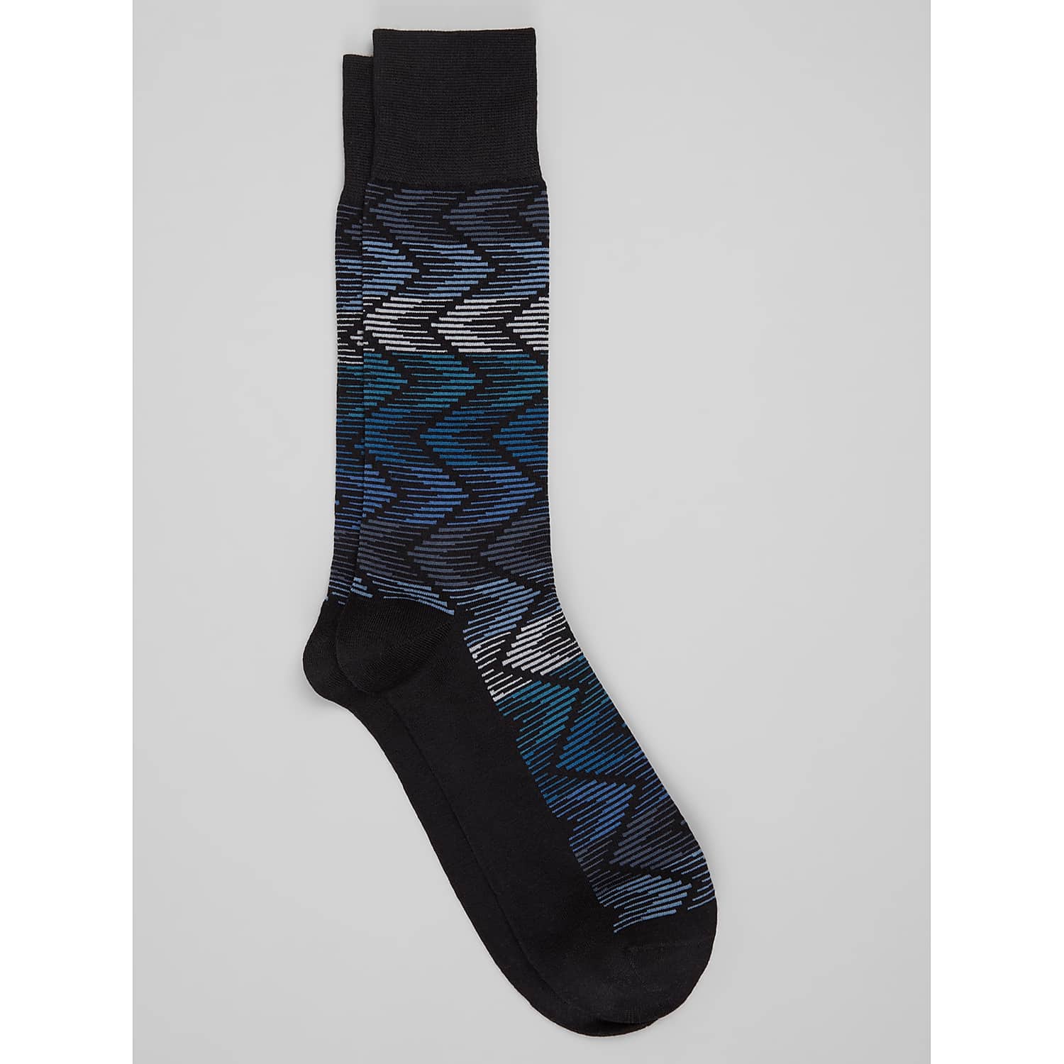 Joseph Abboud Zigzag Argyle Dress Socks in Black – Men’s One Size Cotton Dress Socks for Suits, Dress Shoes and Office Wear