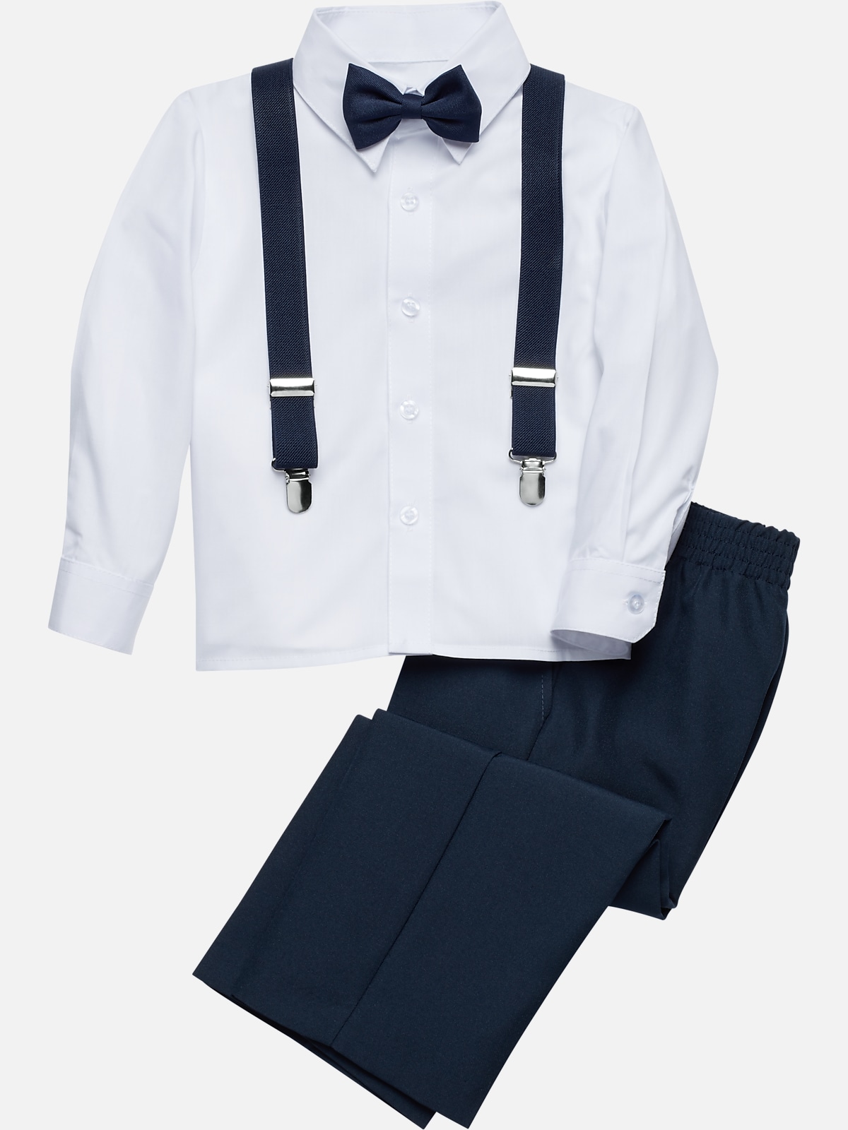 3-piece Dressy Set with Bow Tie - Navy blue/white - Kids