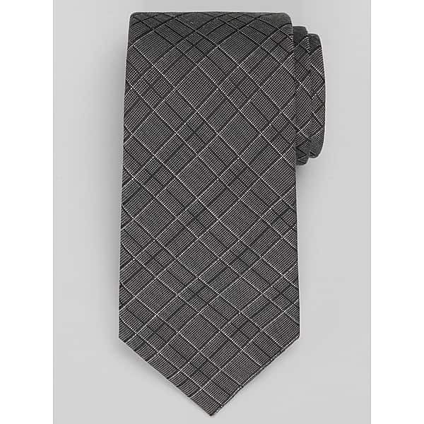 Calvin Klein Men's Larson Plaid Tie Black - Size: One Size