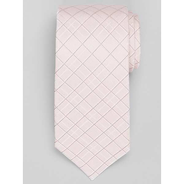 Calvin Klein Men's Larson Plaid Tie Pink - Size: One Size