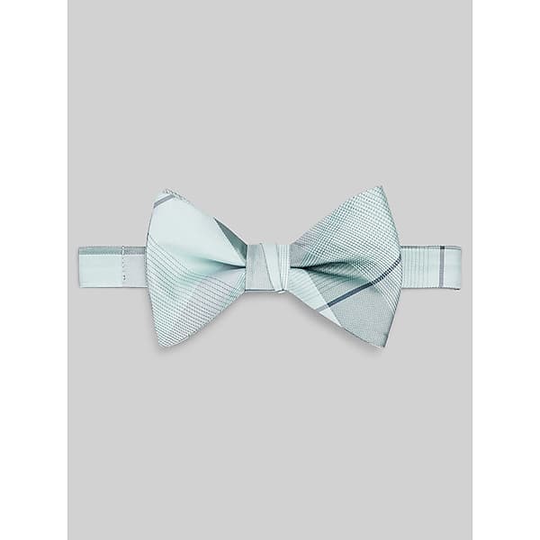 Egara Men's Refined Plaid Pre-Tied Bow Tie Green - Size: One Size
