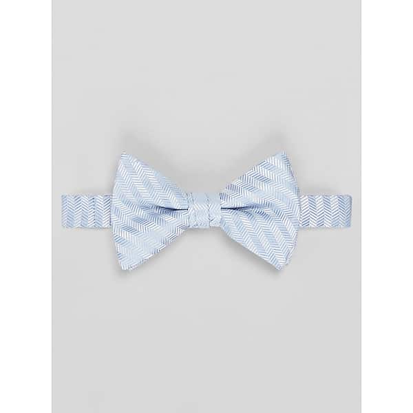 Egara Tonal Houndstooth Pre-Tied Bow Tie in Blue – Adjustable One Size Men’s Formal Bowtie for Suits and Tuxedos