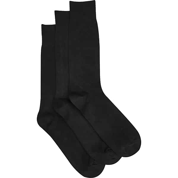 Pronto Uomo Men's Solid Bamboo Blend Socks, 3-pack Black - Size: One Size - Only Available at Men's Wearhouse TMW8RL280002