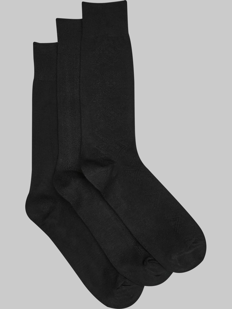 Pronto Uomo Solid Bamboo Blend Socks, 3-pack